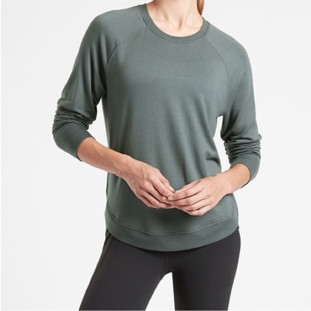 Athleta Mindset Sweatshirt Soft Modal Bali Green Large